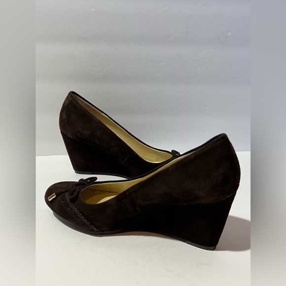 Isaac Mizrah Live Imkalma Brown Wedge Slip On Shoes Cute Bowtie 6M - Picture 11 of 13